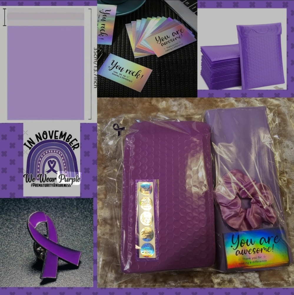 Purple Mailer Pack Preemie Awareness Support 52 pieces